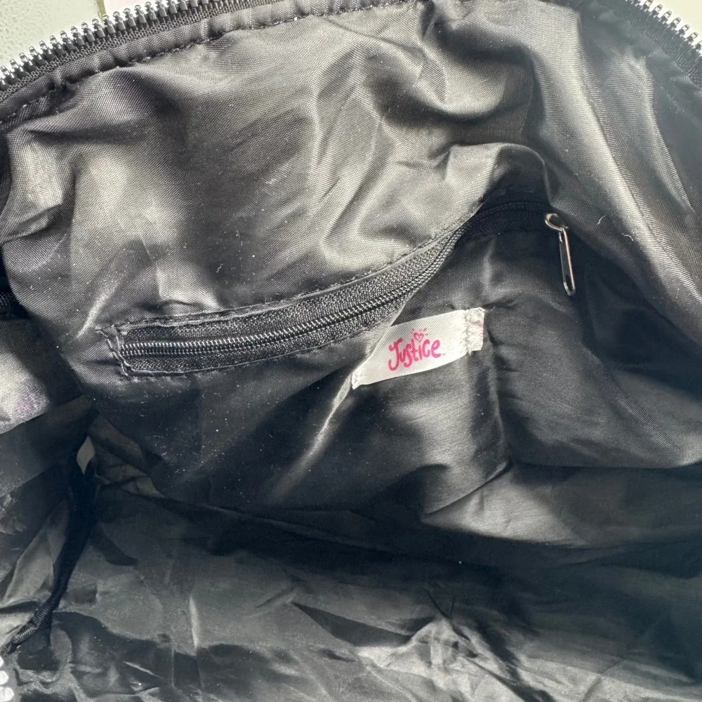 Justice Girls Quilted Puffer Duffle Bag Blue Purple Marble Swirl NWOT